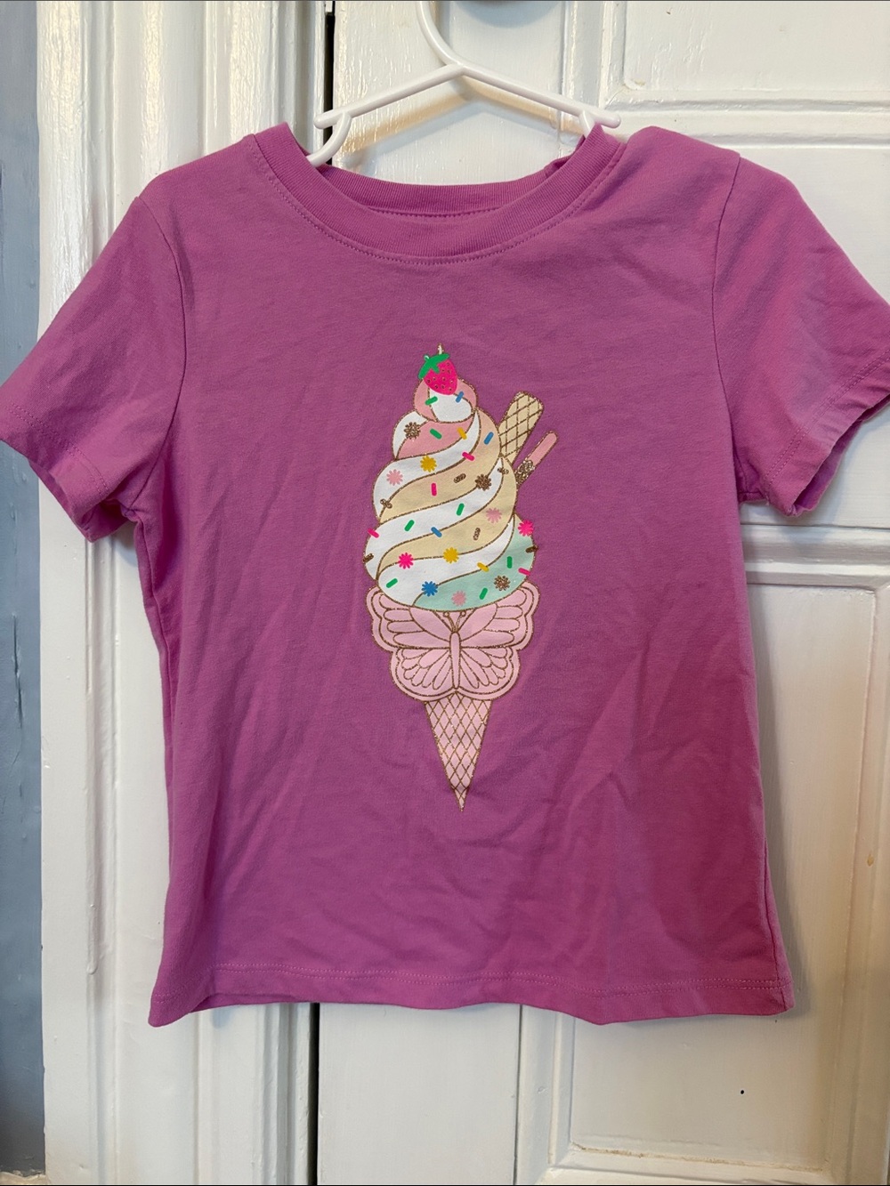 Cat & Jack Purple Ice Cream Cone Graphic Short Sleeve Tee